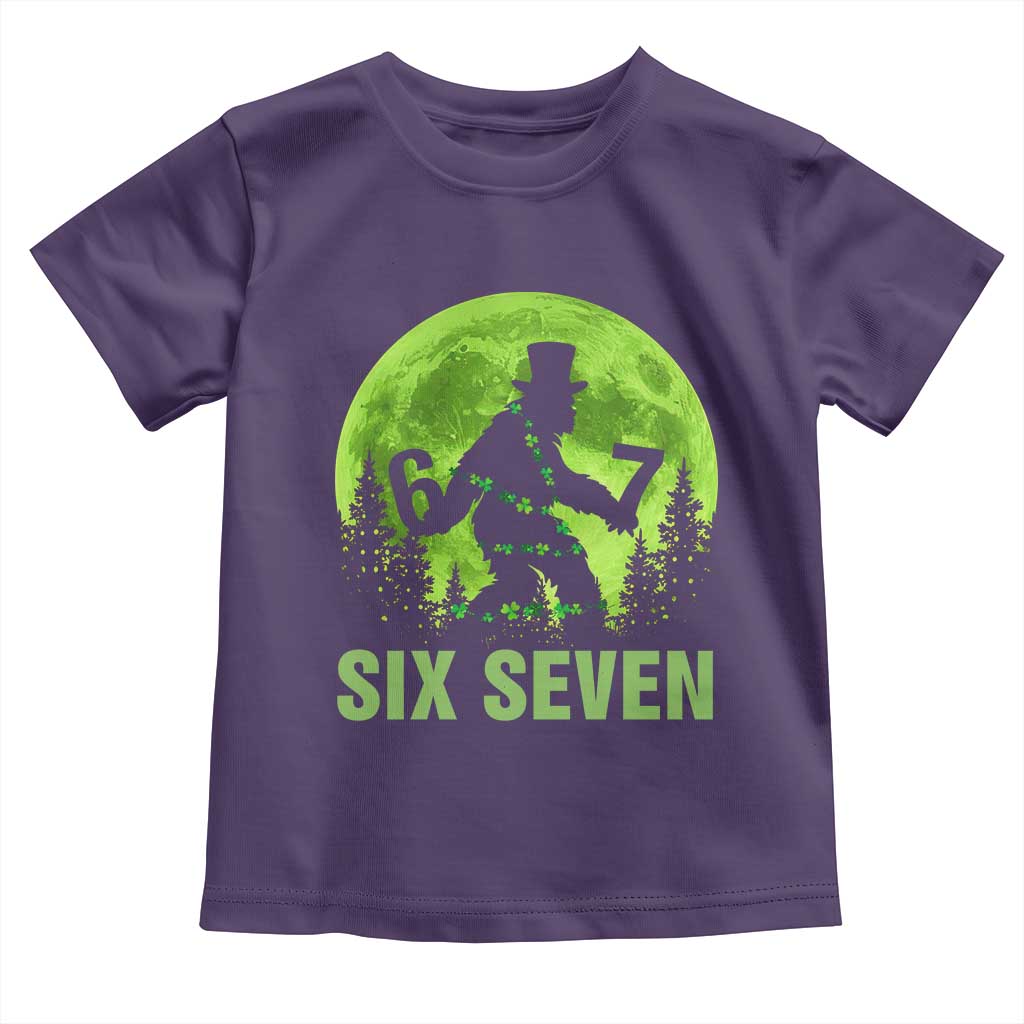 Funny Bigfoot St Patricks Day Toddler T Shirt Sasquatch Hiding Moon Forest Meme TS14 Purple Print Your Wear