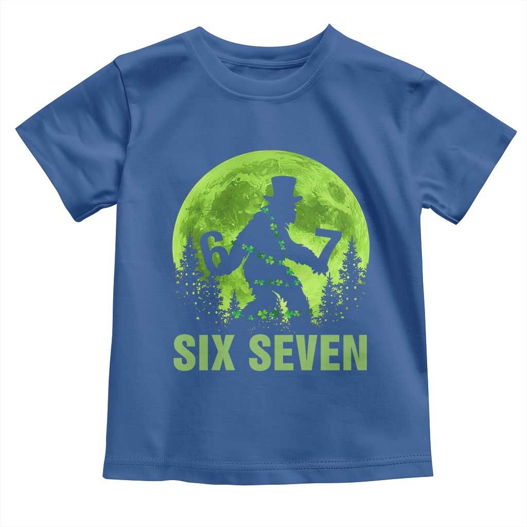 Funny Bigfoot St Patricks Day Toddler T Shirt Sasquatch Hiding Moon Forest Meme TS14 Royal Blue Print Your Wear