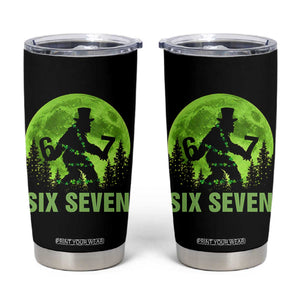 Funny Bigfoot St Patricks Day Tumbler Cup Sasquatch Hiding Moon Forest Meme TS14 Black Print Your Wear