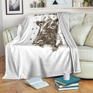 AUR Naur Cowboy Raccoon Throw Blanket Funny Sarcastic Oh No Australian Accent TS14 Print Your Wear