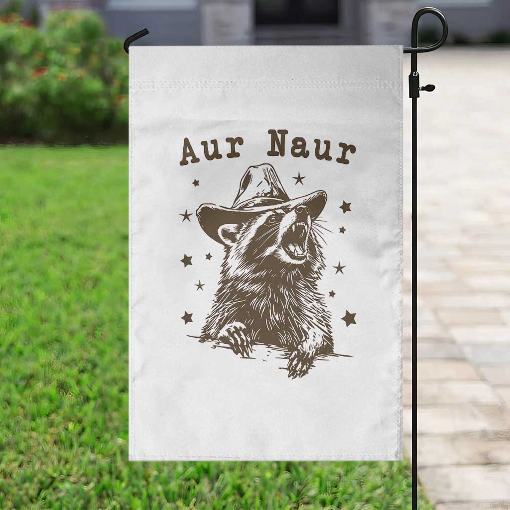 AUR Naur Cowboy Raccoon Garden Flag Funny Sarcastic Oh No Australian Accent TS14 Print Your Wear