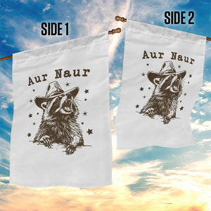 AUR Naur Cowboy Raccoon Garden Flag Funny Sarcastic Oh No Australian Accent TS14 Print Your Wear