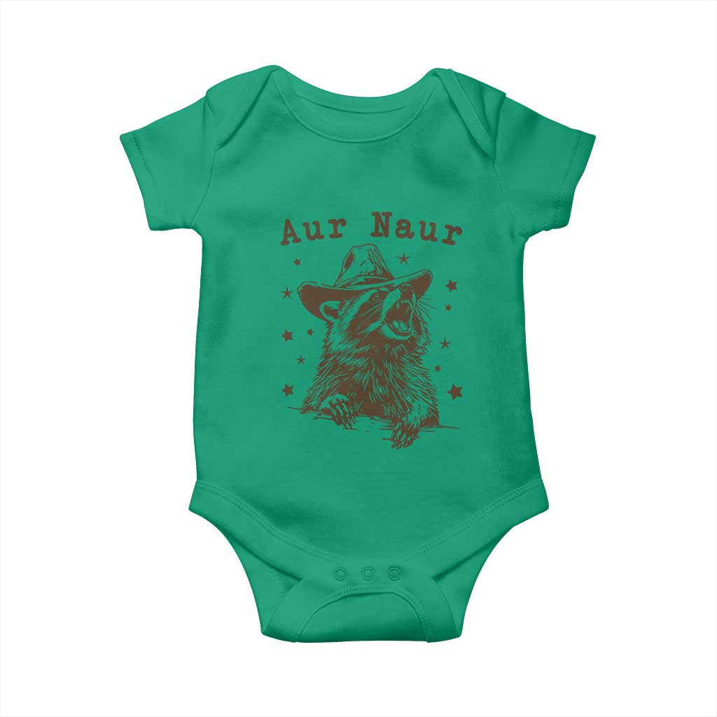 AUR Naur Cowboy Raccoon Baby Onesie Funny Sarcastic Oh No Australian Accent TS14 Irish Green Print Your Wear