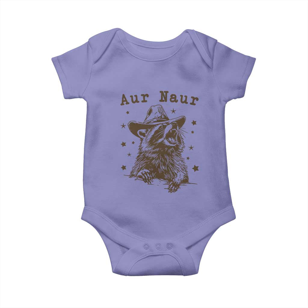 AUR Naur Cowboy Raccoon Baby Onesie Funny Sarcastic Oh No Australian Accent TS14 Violet Print Your Wear