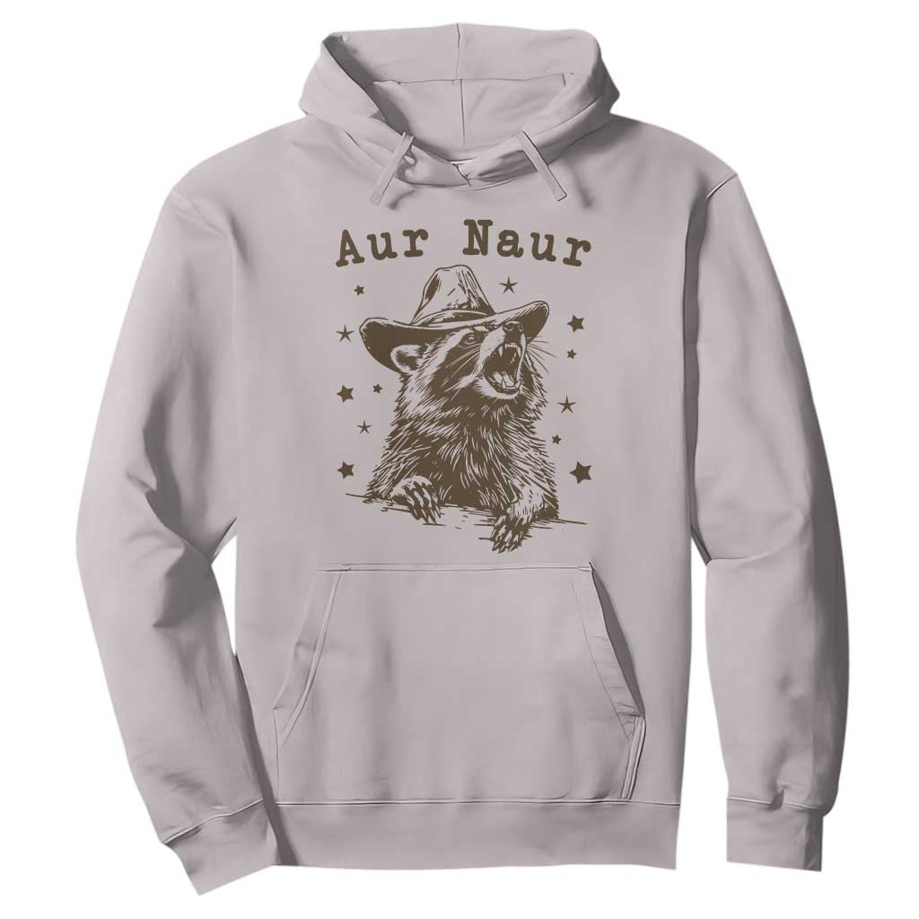 AUR Naur Cowboy Raccoon Hoodie Funny Sarcastic Oh No Australian Accent TS14 Ice Gray Print Your Wear