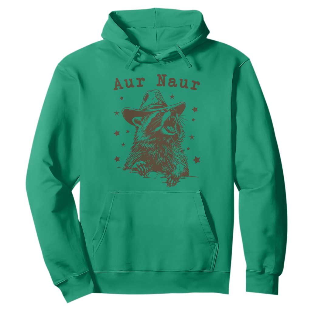 AUR Naur Cowboy Raccoon Hoodie Funny Sarcastic Oh No Australian Accent TS14 Irish Green Print Your Wear