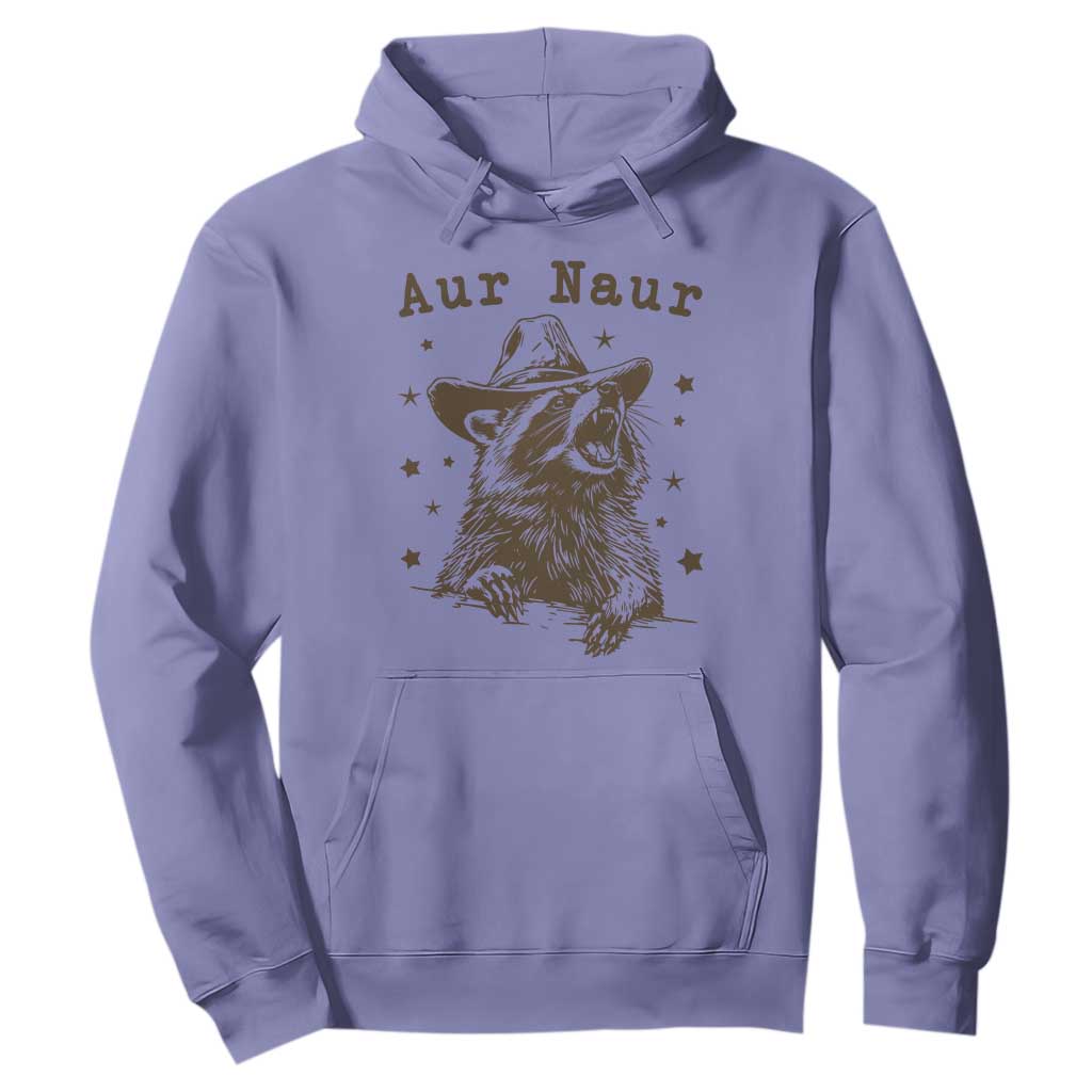 AUR Naur Cowboy Raccoon Hoodie Funny Sarcastic Oh No Australian Accent TS14 Violet Print Your Wear