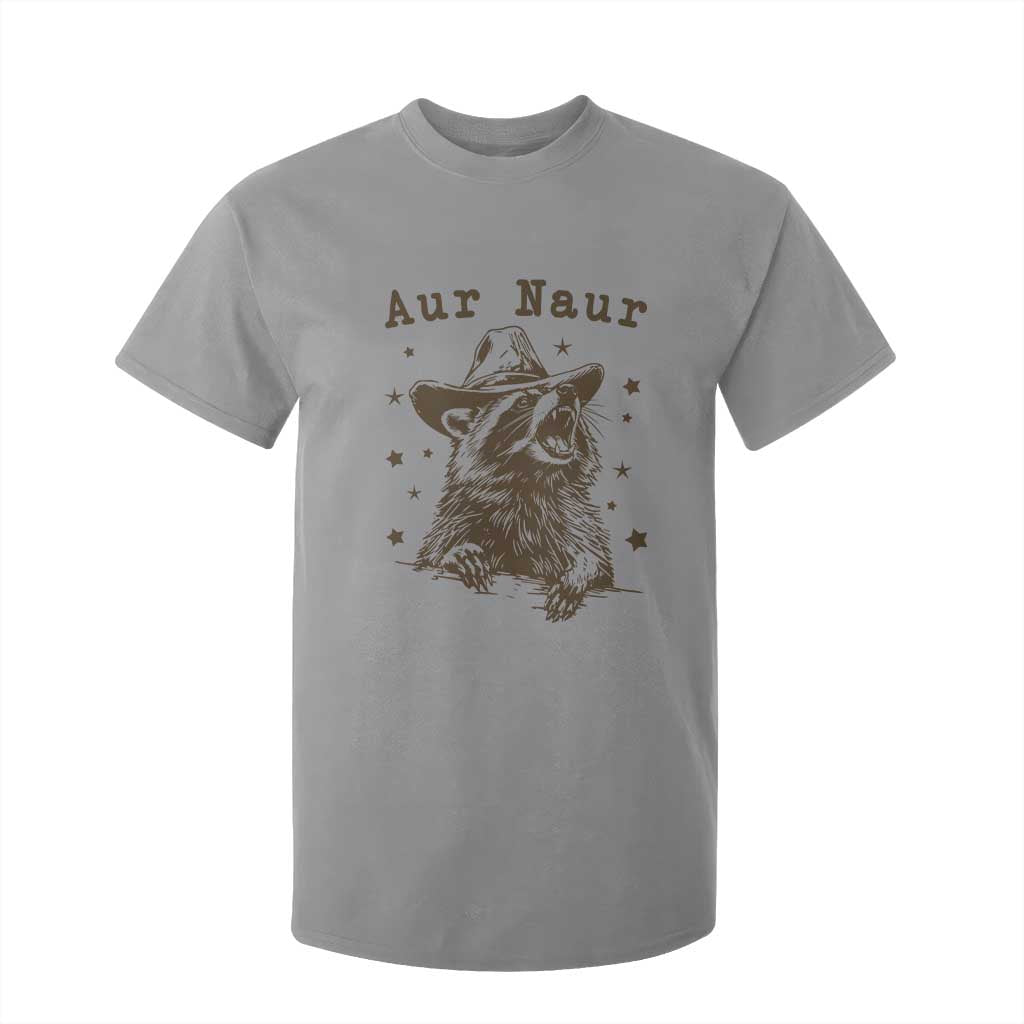 AUR Naur Cowboy Raccoon T Shirt For Kid Funny Sarcastic Oh No Australian Accent TS14 Sport Gray Print Your Wear