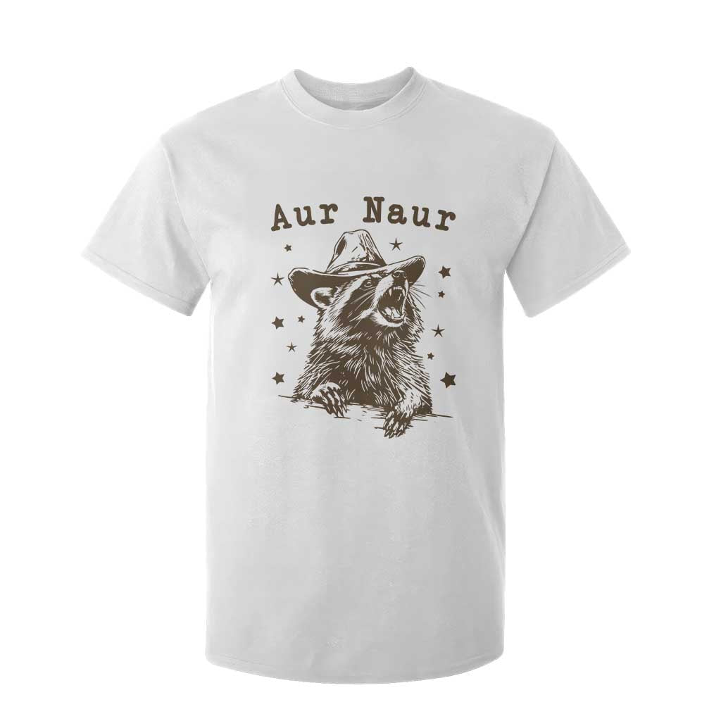 AUR Naur Cowboy Raccoon T Shirt For Kid Funny Sarcastic Oh No Australian Accent TS14 White Print Your Wear