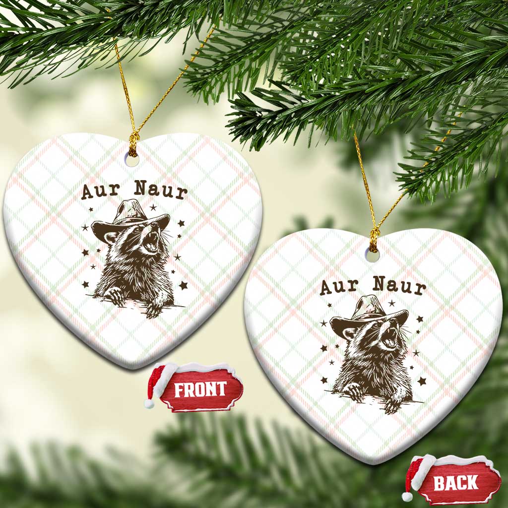 AUR Naur Cowboy Raccoon Ceramic Ornament Funny Sarcastic Oh No Australian Accent TS14 Print Your Wear