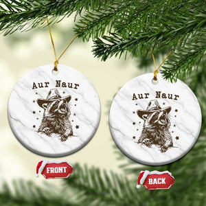 AUR Naur Cowboy Raccoon Ceramic Ornament Funny Sarcastic Oh No Australian Accent TS14 1pc White Marble Print Your Wear