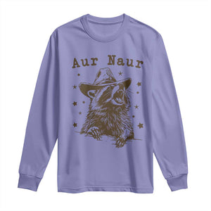 AUR Naur Cowboy Raccoon Long Sleeve Shirt Funny Sarcastic Oh No Australian Accent TS14 Violet Print Your Wear