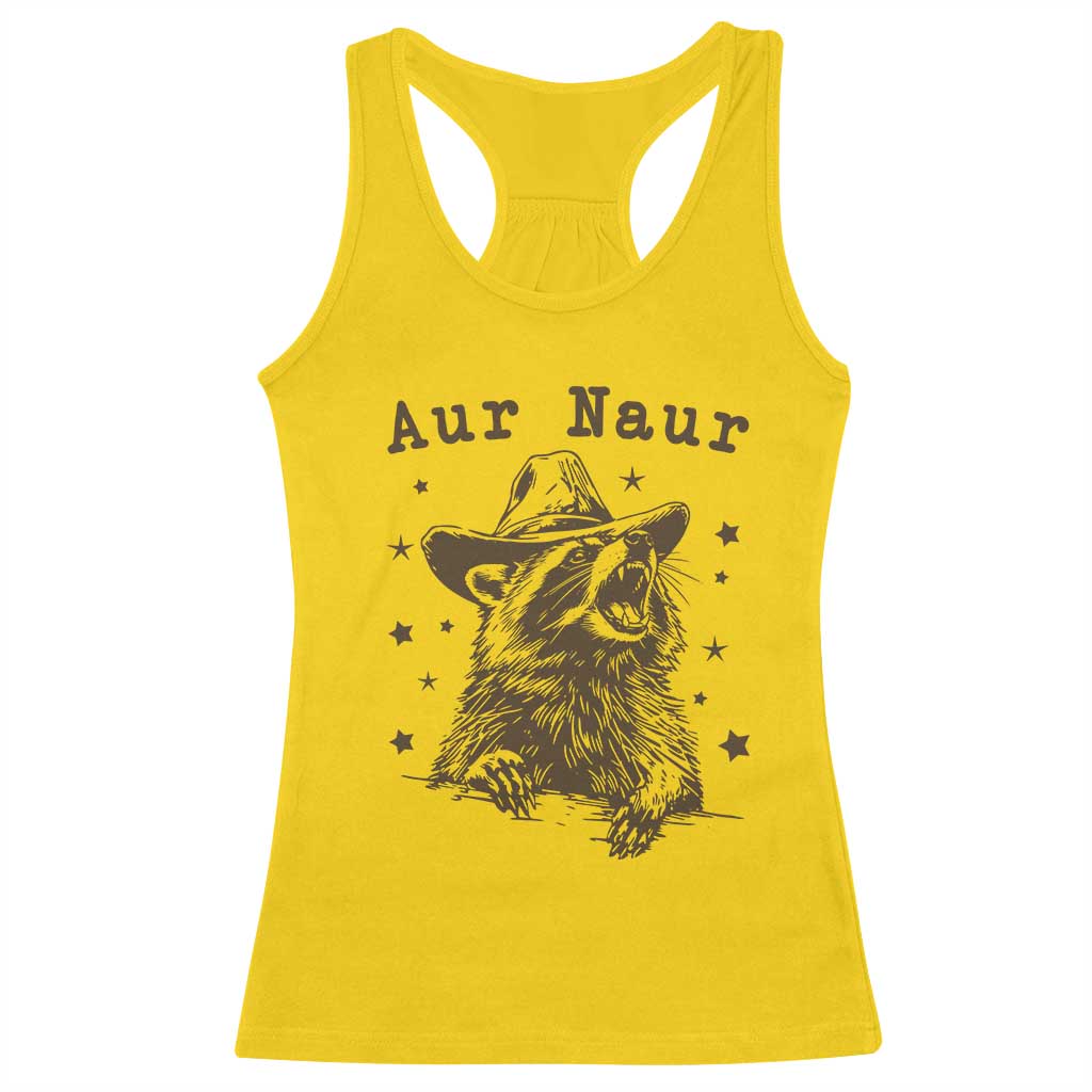 AUR Naur Cowboy Raccoon Racerback Tank Top Funny Sarcastic Oh No Australian Accent TS14 Daisy Print Your Wear