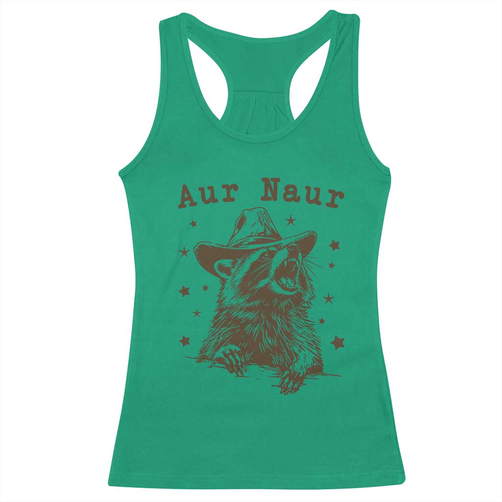 AUR Naur Cowboy Raccoon Racerback Tank Top Funny Sarcastic Oh No Australian Accent TS14 Irish Green Print Your Wear