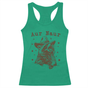 AUR Naur Cowboy Raccoon Racerback Tank Top Funny Sarcastic Oh No Australian Accent TS14 Irish Green Print Your Wear