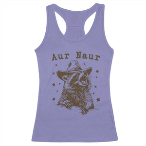 AUR Naur Cowboy Raccoon Racerback Tank Top Funny Sarcastic Oh No Australian Accent TS14 Violet Print Your Wear