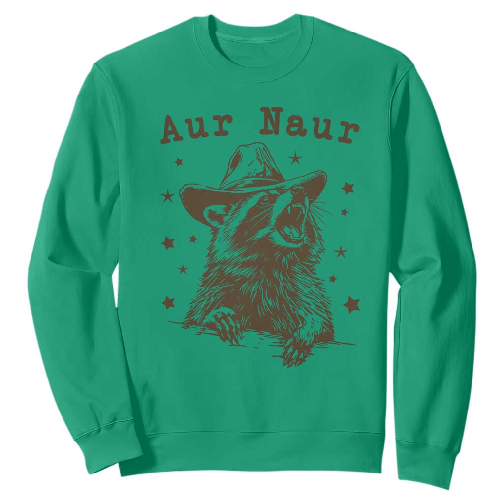 AUR Naur Cowboy Raccoon Sweatshirt Funny Sarcastic Oh No Australian Accent TS14 Irish Green Print Your Wear