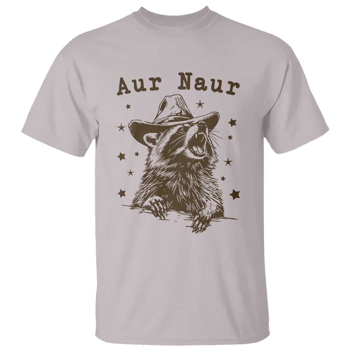 AUR Naur Cowboy Raccoon T Shirt Funny Sarcastic Oh No Australian Accent TS14 Ice Gray Print Your Wear