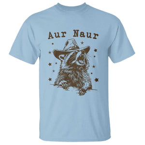 AUR Naur Cowboy Raccoon T Shirt Funny Sarcastic Oh No Australian Accent TS14 Light Blue Print Your Wear