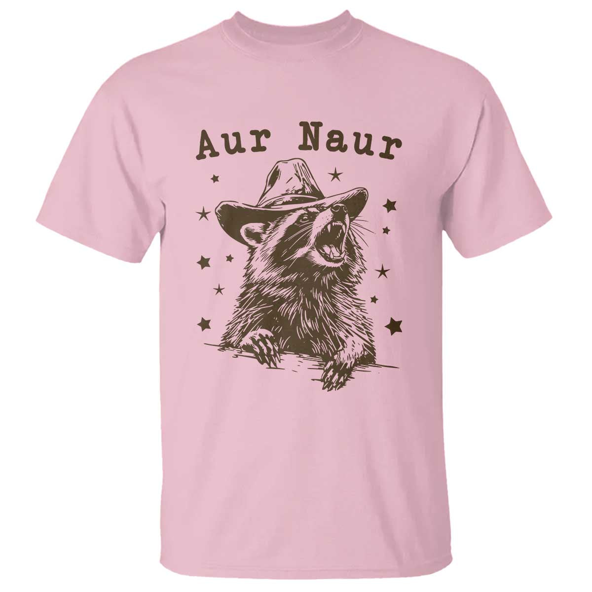 AUR Naur Cowboy Raccoon T Shirt Funny Sarcastic Oh No Australian Accent TS14 Light Pink Print Your Wear