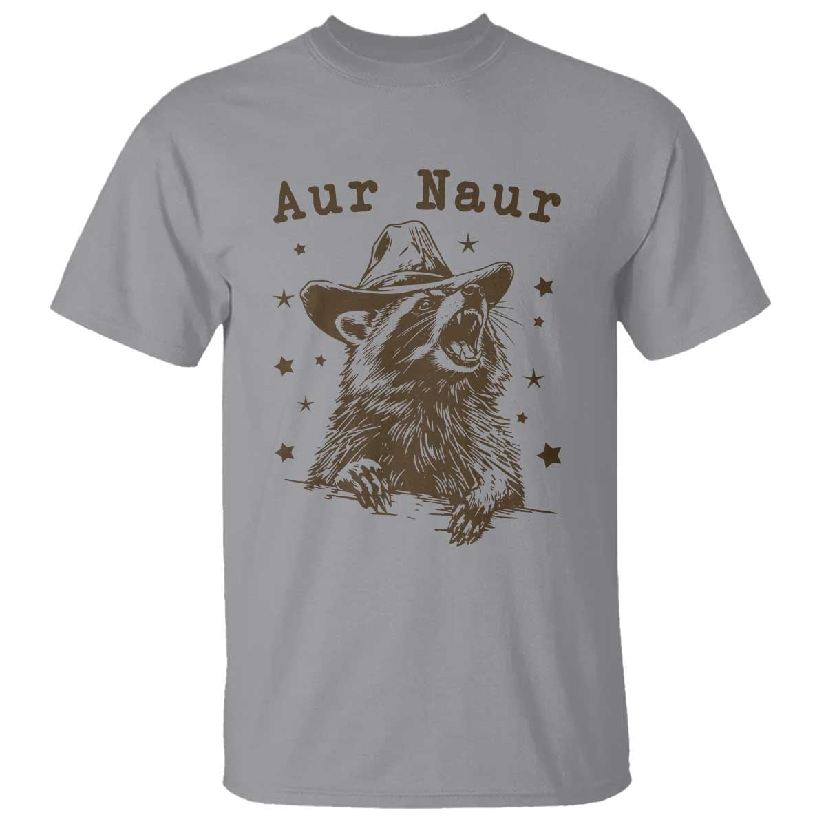 AUR Naur Cowboy Raccoon T Shirt Funny Sarcastic Oh No Australian Accent TS14 Sport Gray Print Your Wear