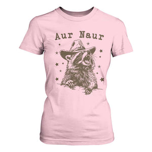 AUR Naur Cowboy Raccoon T Shirt For Women Funny Sarcastic Oh No Australian Accent TS14 Light Pink Print Your Wear