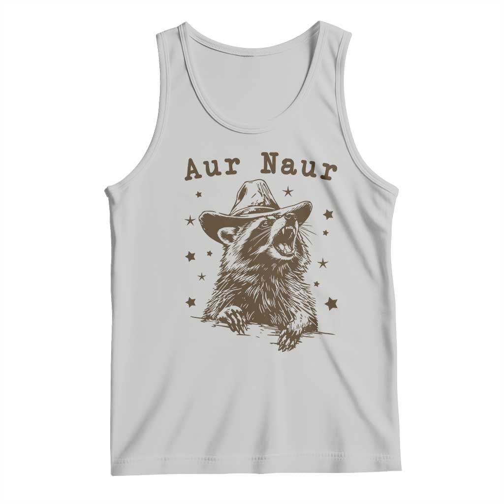 AUR Naur Cowboy Raccoon Tank Top Funny Sarcastic Oh No Australian Accent TS14 Ash Print Your Wear