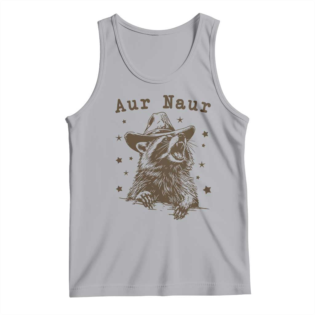 AUR Naur Cowboy Raccoon Tank Top Funny Sarcastic Oh No Australian Accent TS14 Athletic Heather Print Your Wear