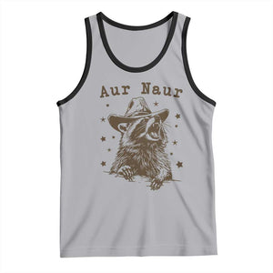 AUR Naur Cowboy Raccoon Tank Top Funny Sarcastic Oh No Australian Accent TS14 Athletic Heather Black Print Your Wear