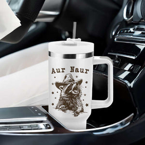 AUR Naur Cowboy Raccoon Tumbler With Handle Funny Sarcastic Oh No Australian Accent TS14 Print Your Wear