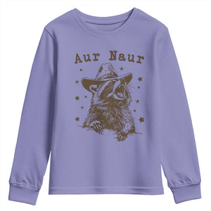AUR Naur Cowboy Raccoon Youth Sweatshirt Funny Sarcastic Oh No Australian Accent TS14 Violet Print Your Wear