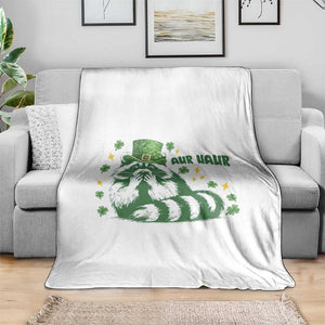 AUR Naur Raccoon St Patricks Day Meme Throw Blanket Funny Sarcastic Oh No Australian Accent TS14 Print Your Wear