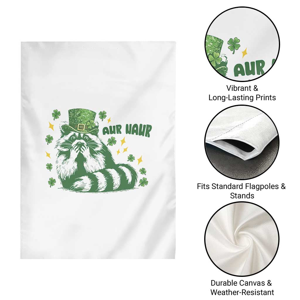 AUR Naur Raccoon St Patricks Day Meme Garden Flag Funny Sarcastic Oh No Australian Accent TS14 Print Your Wear