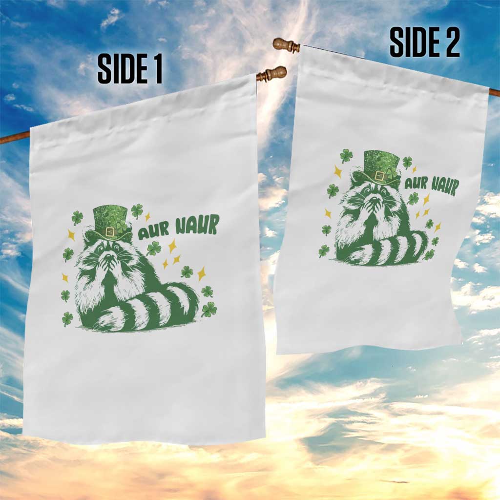 AUR Naur Raccoon St Patricks Day Meme Garden Flag Funny Sarcastic Oh No Australian Accent TS14 Print Your Wear