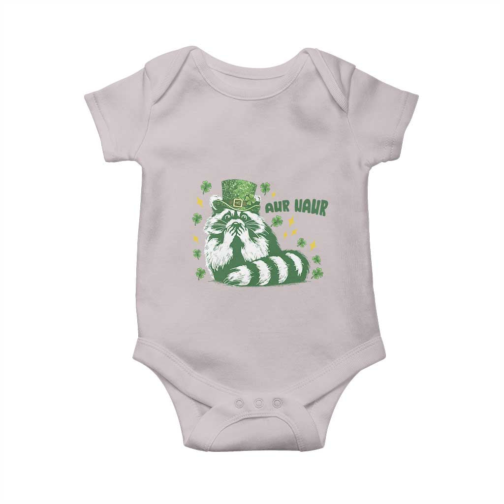 AUR Naur Raccoon St Patricks Day Meme Baby Onesie Funny Sarcastic Oh No Australian Accent TS14 Ice Gray Print Your Wear
