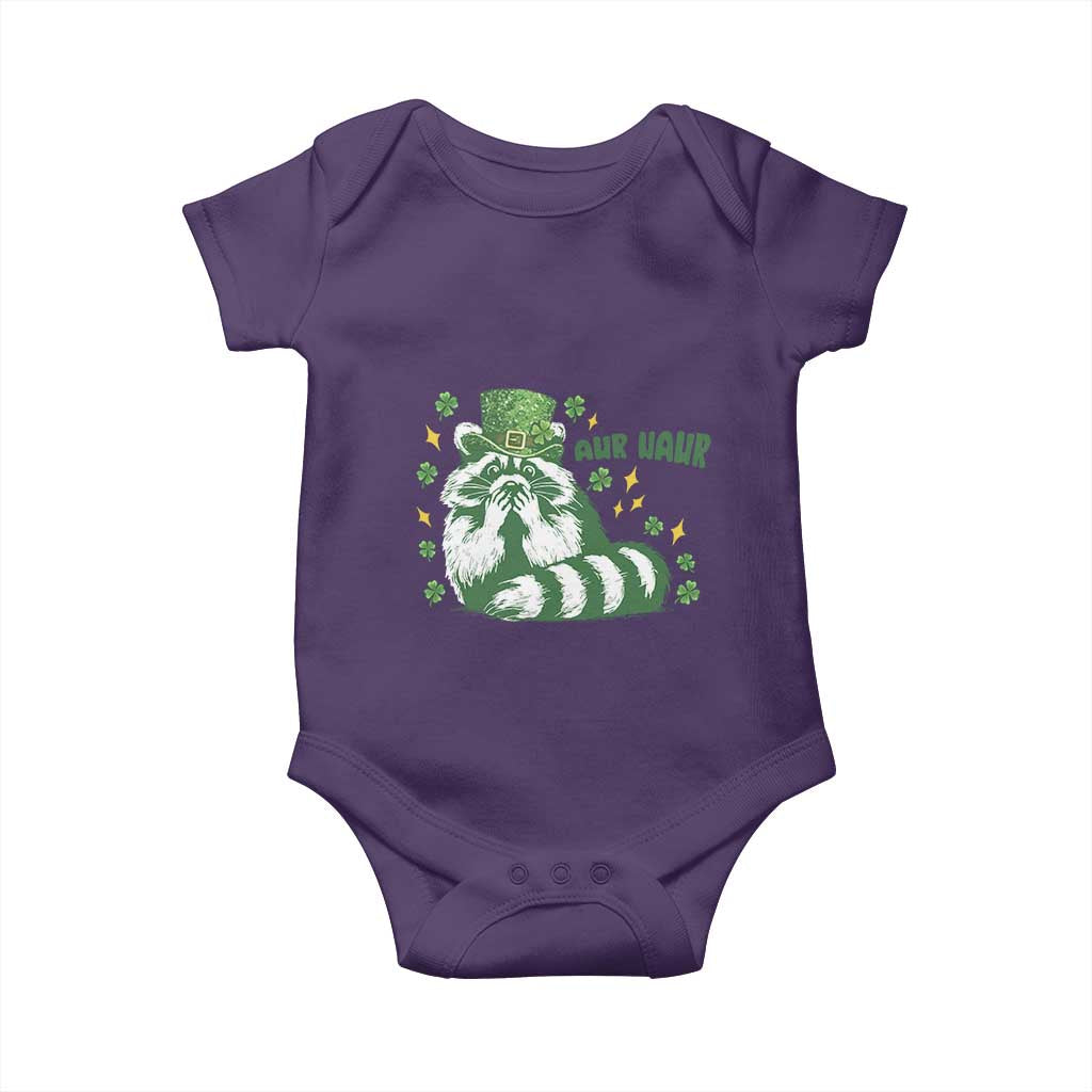 AUR Naur Raccoon St Patricks Day Meme Baby Onesie Funny Sarcastic Oh No Australian Accent TS14 Purple Print Your Wear