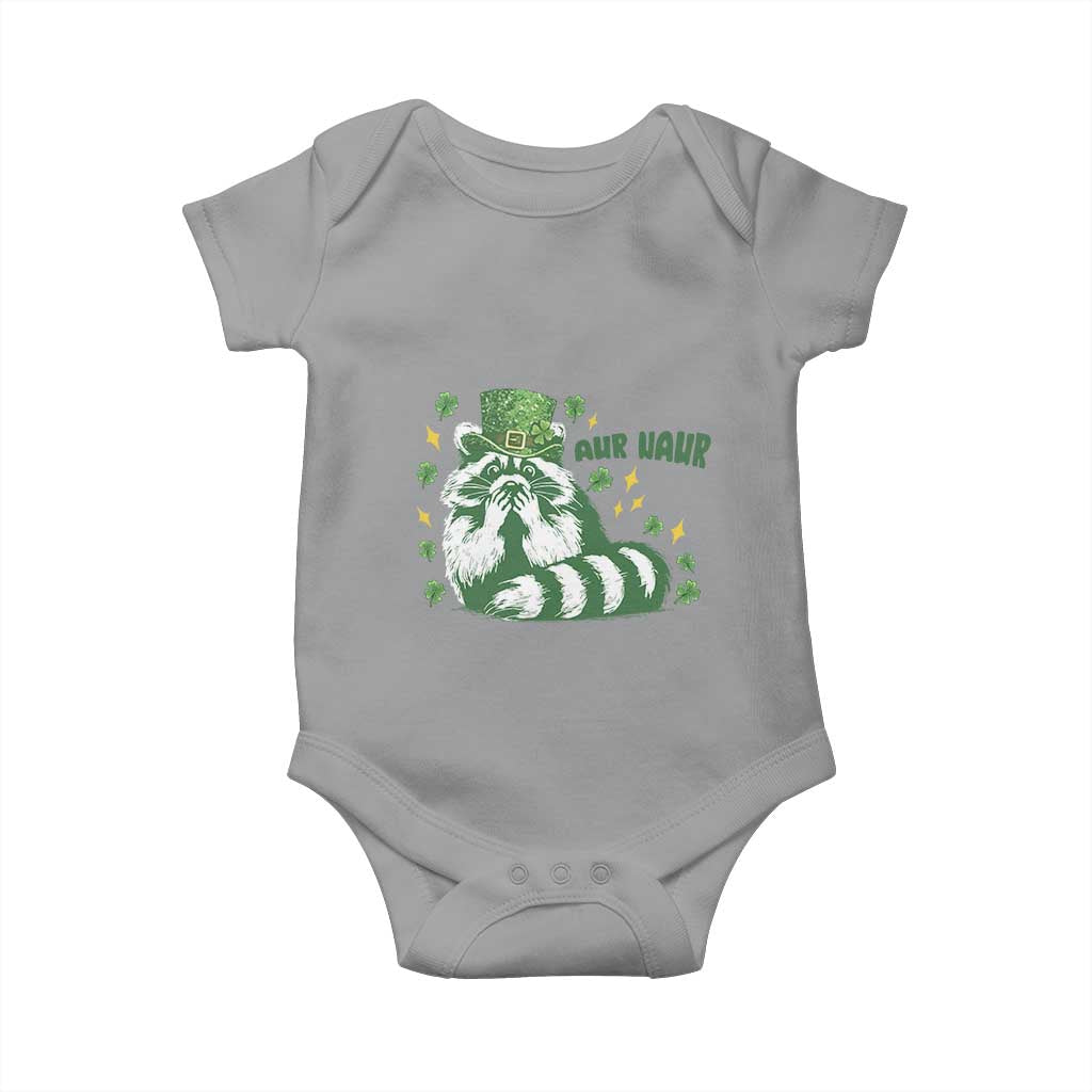 AUR Naur Raccoon St Patricks Day Meme Baby Onesie Funny Sarcastic Oh No Australian Accent TS14 Sport Gray Print Your Wear