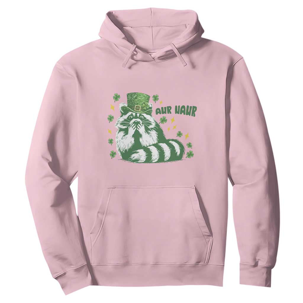 AUR Naur Raccoon St Patricks Day Meme Hoodie Funny Sarcastic Oh No Australian Accent TS14 Light Pink Print Your Wear