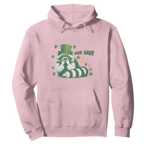 AUR Naur Raccoon St Patricks Day Meme Hoodie Funny Sarcastic Oh No Australian Accent TS14 Light Pink Print Your Wear