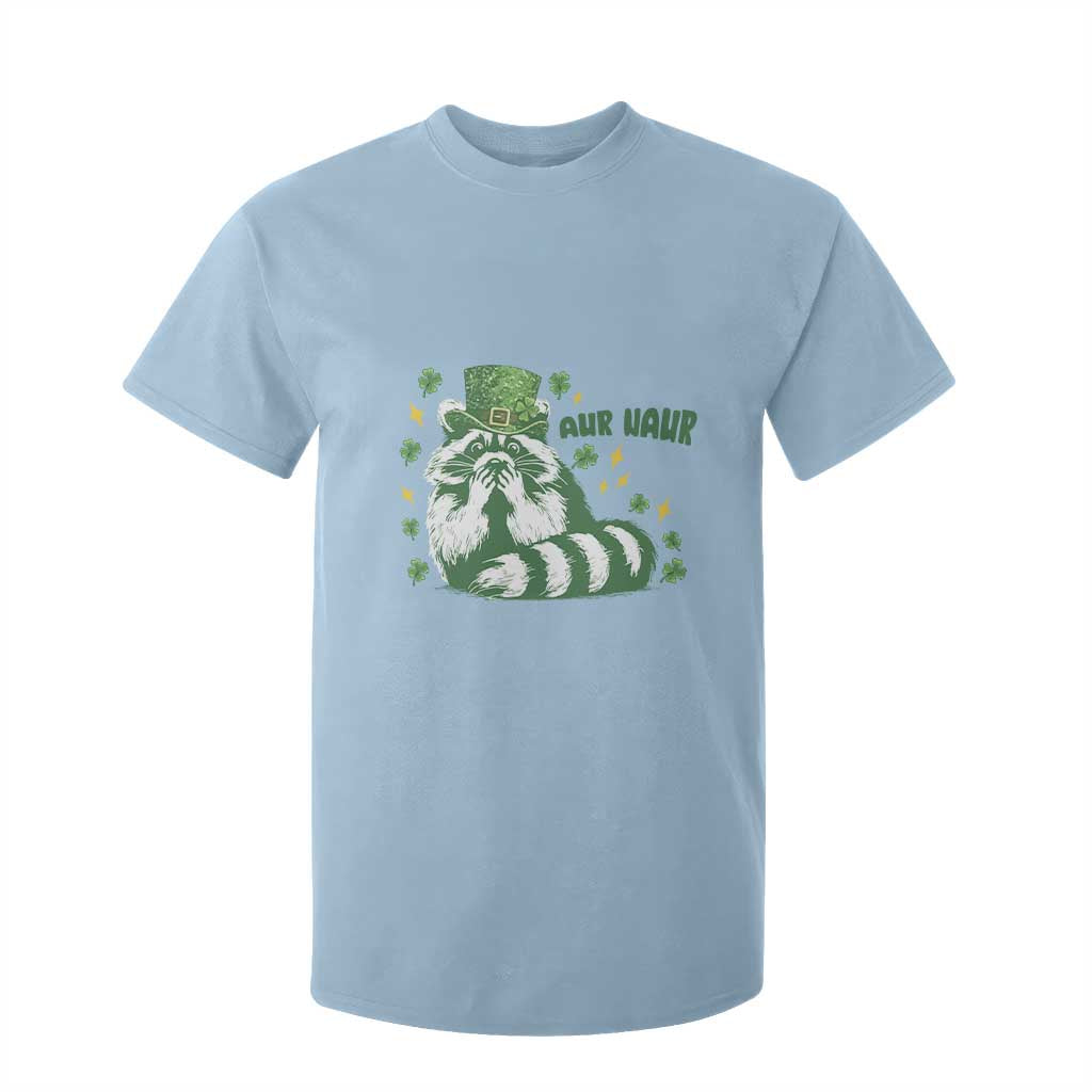 AUR Naur Raccoon St Patricks Day Meme T Shirt For Kid Funny Sarcastic Oh No Australian Accent TS14 Light Blue Print Your Wear