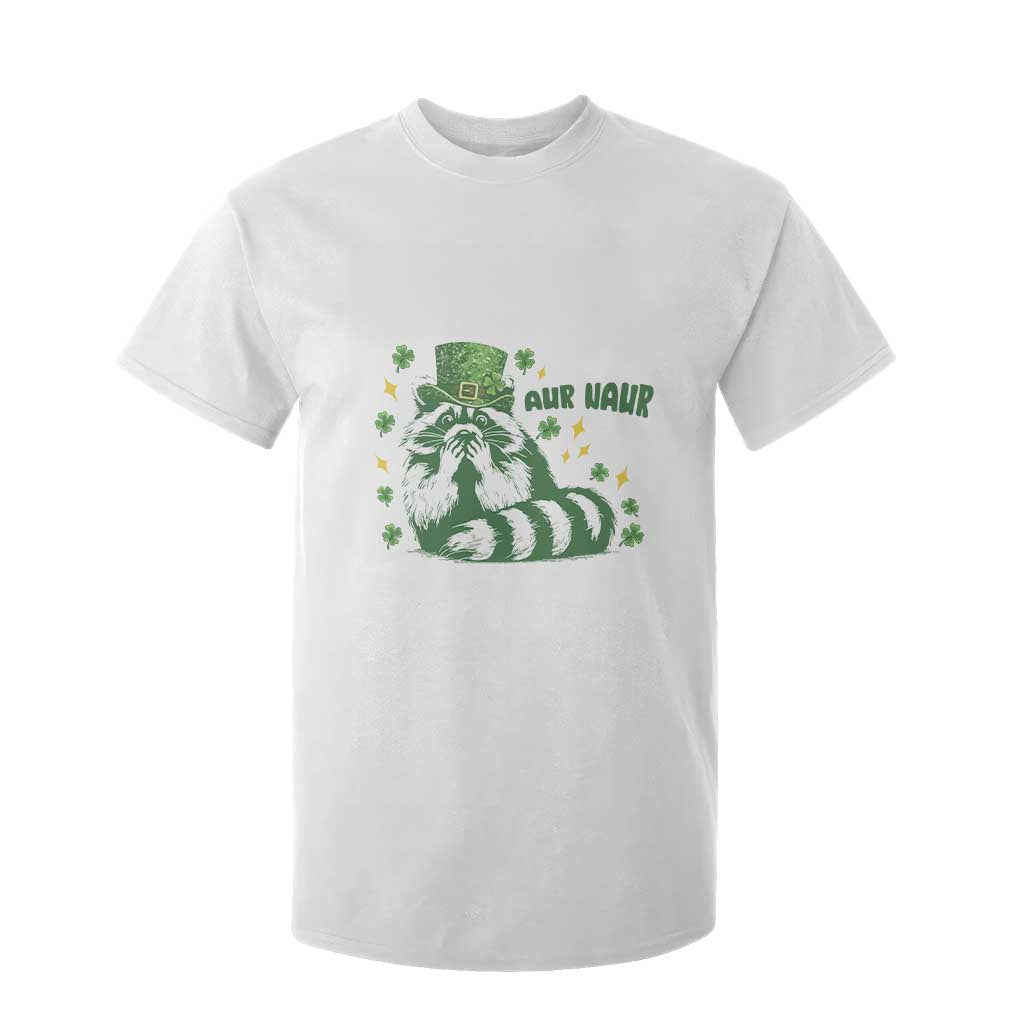 AUR Naur Raccoon St Patricks Day Meme T Shirt For Kid Funny Sarcastic Oh No Australian Accent TS14 White Print Your Wear