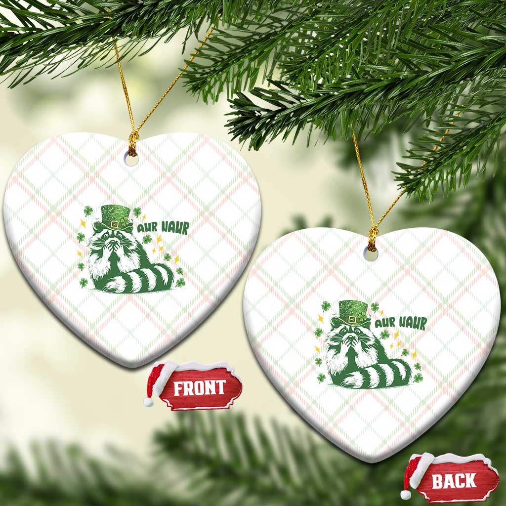 AUR Naur Raccoon St Patricks Day Meme Ceramic Ornament Funny Sarcastic Oh No Australian Accent TS14 Print Your Wear