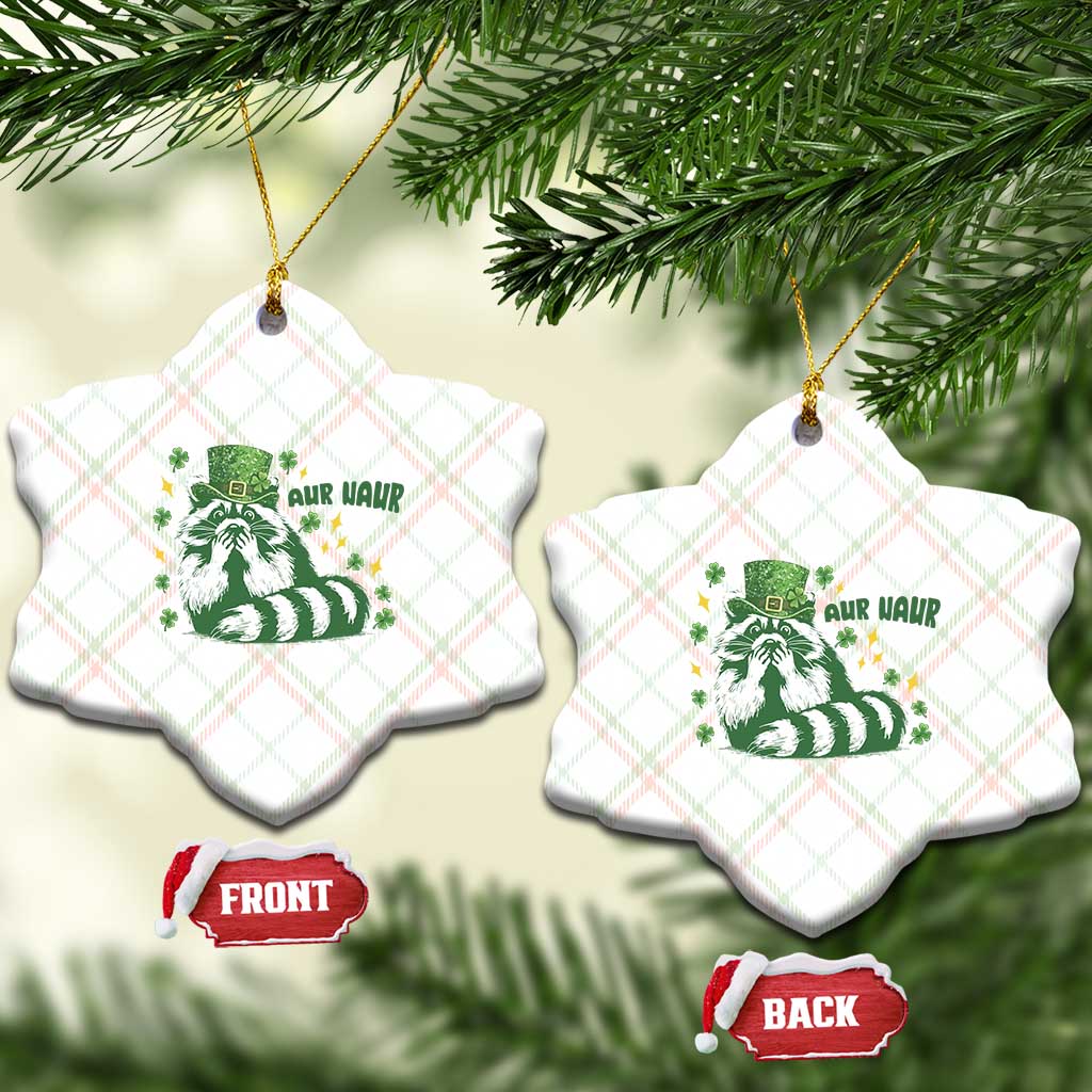 AUR Naur Raccoon St Patricks Day Meme Ceramic Ornament Funny Sarcastic Oh No Australian Accent TS14 Print Your Wear