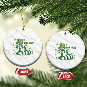 AUR Naur Raccoon St Patricks Day Meme Ceramic Ornament Funny Sarcastic Oh No Australian Accent TS14 1pc White Marble Print Your Wear