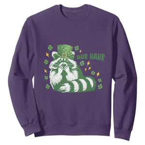 AUR Naur Raccoon St Patricks Day Meme Sweatshirt Funny Sarcastic Oh No Australian Accent TS14 Purple Print Your Wear