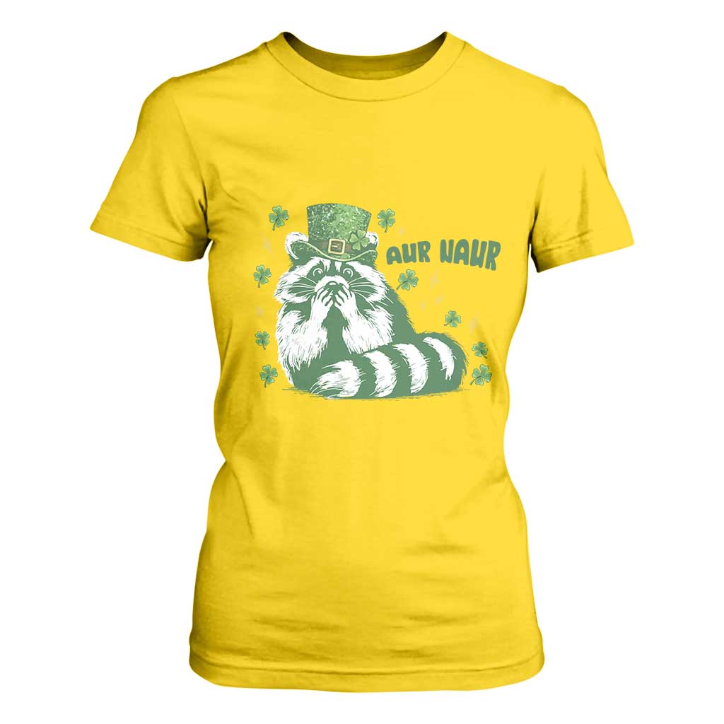 AUR Naur Raccoon St Patricks Day Meme T Shirt For Women Funny Sarcastic Oh No Australian Accent TS14 Daisy Print Your Wear