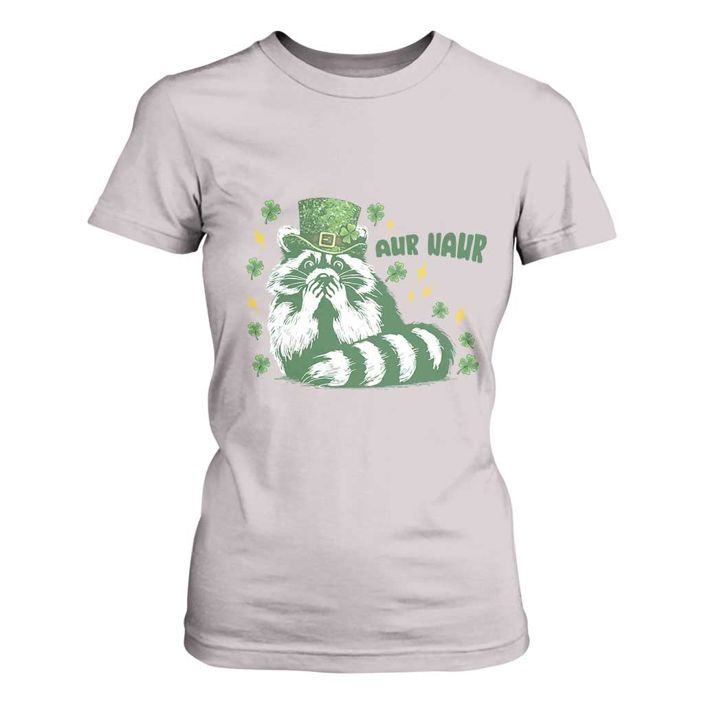 AUR Naur Raccoon St Patricks Day Meme T Shirt For Women Funny Sarcastic Oh No Australian Accent TS14 Ice Gray Print Your Wear