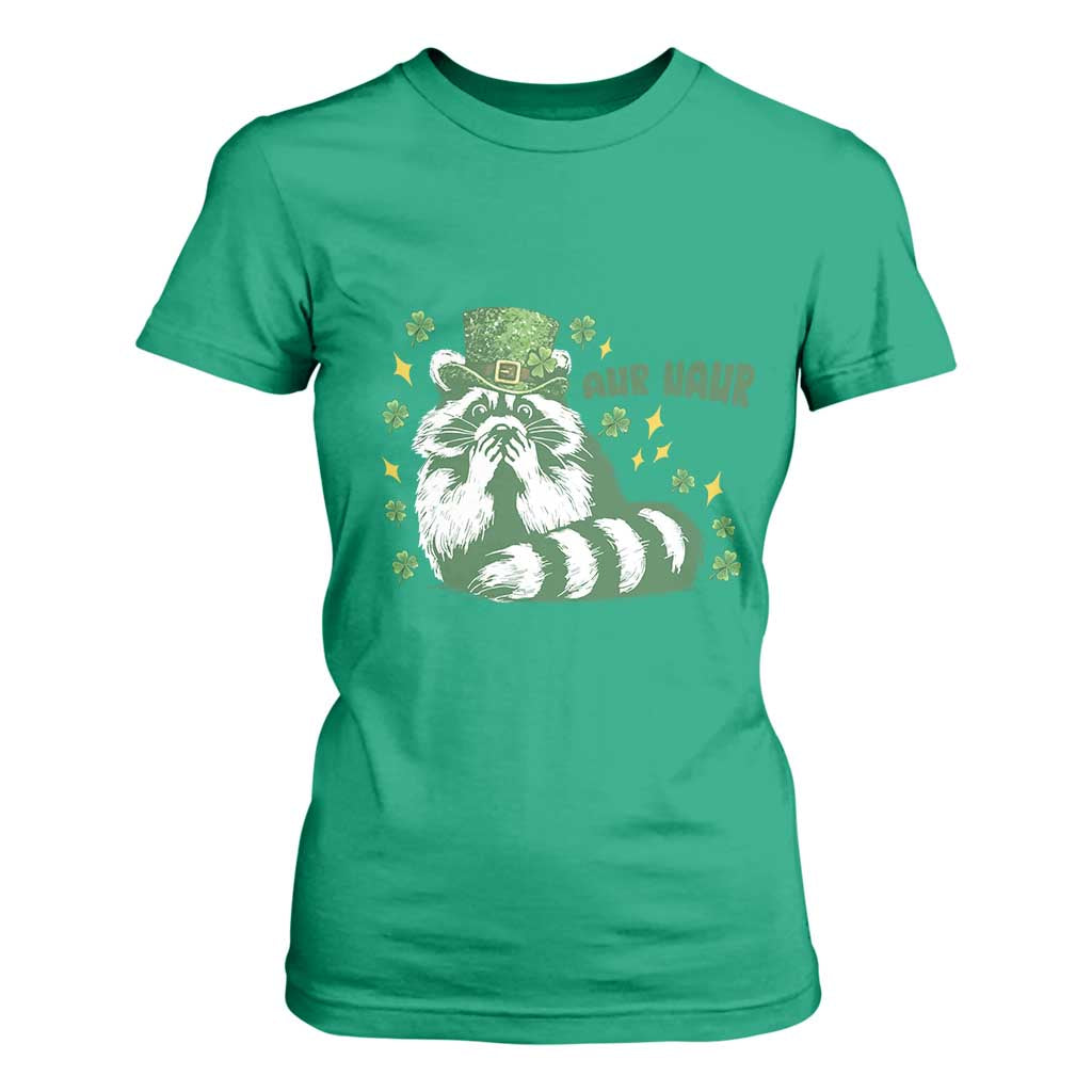 AUR Naur Raccoon St Patricks Day Meme T Shirt For Women Funny Sarcastic Oh No Australian Accent TS14 Irish Green Print Your Wear