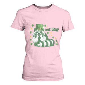 AUR Naur Raccoon St Patricks Day Meme T Shirt For Women Funny Sarcastic Oh No Australian Accent TS14 Light Pink Print Your Wear