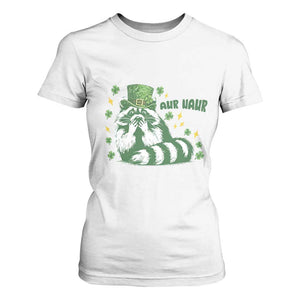 AUR Naur Raccoon St Patricks Day Meme T Shirt For Women Funny Sarcastic Oh No Australian Accent TS14 White Print Your Wear